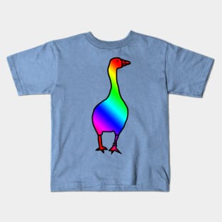 Bright Rainbow Gaming Goose Kids T-Shirt